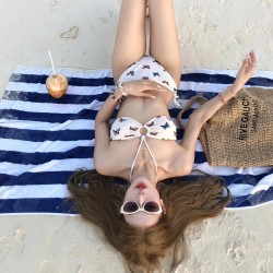 Ins style new butterfly print bikini tube top halter strap sexy hot girl pure lust style swimsuit island summer