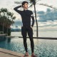 Wetsuit zipper long-sleeved split swimsuit couple men and women jellyfish suit surfing suit hot spring swimsuit