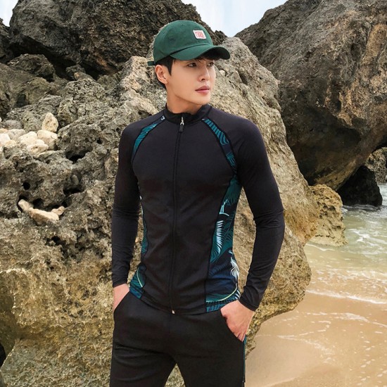New swimwear for women, long-sleeved boxer three-piece set, men's long-sleeved two-piece set, couple swimsuit