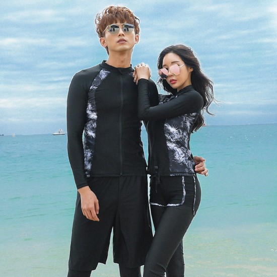 Couple wetsuit female jellyfish diving and snorkeling long-sleeved split suit surfing swimsuit