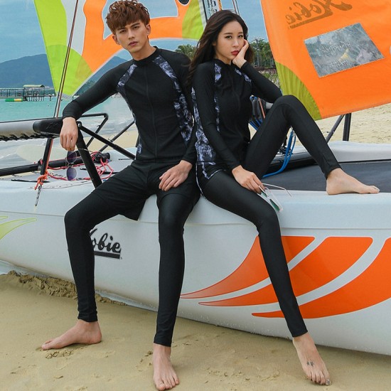 Couple wetsuit female jellyfish diving and snorkeling long-sleeved split suit surfing swimsuit