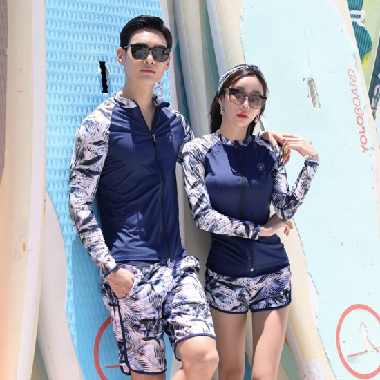 Wetsuit couple long-sleeved split swimsuit jellyfish snorkeling surfing suit for men and women