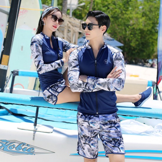 Wetsuit couple long-sleeved split swimsuit jellyfish snorkeling surfing suit for men and women