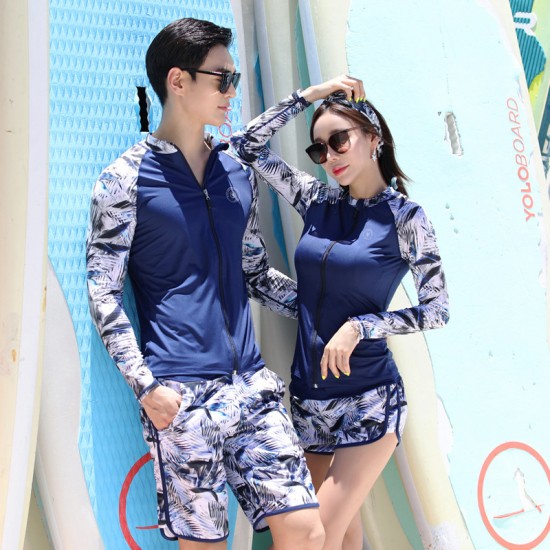 Wetsuit couple long-sleeved split swimsuit jellyfish snorkeling surfing suit for men and women