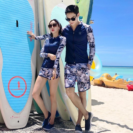 Wetsuit couple long-sleeved split swimsuit jellyfish snorkeling surfing suit for men and women