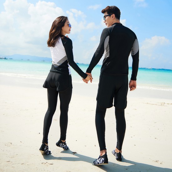 Korean version of the new split long-sleeved surfing sunscreen snorkeling swimsuit hot spring sports slimming couple wetsuit suit