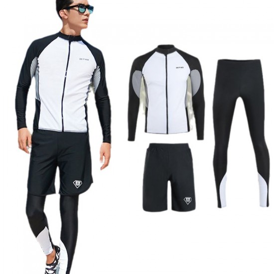 Korean version of the new split long-sleeved surfing sunscreen snorkeling swimsuit hot spring sports slimming couple wetsuit suit
