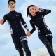 Korean style beach couple split swimsuit wetsuit split sunscreen for men and women long sleeves and trousers zipper swimsuit suit