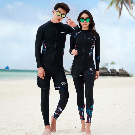 Korean diving suit women's split sun protection swimsuit long-sleeved long pants jellyfish suit quick-drying slimming surfing suit snorkeling swimsuit