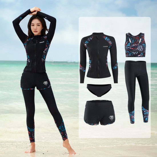 Korean diving suit women's split sun protection swimsuit long-sleeved long pants jellyfish suit quick-drying slimming surfing suit snorkeling swimsuit