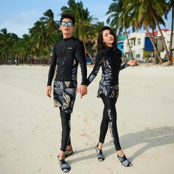 Korean diving suit women's split sun protection swimsuit long-sleeved long pants jellyfish suit quick-drying slimming surfing suit snorkeling swimsuit