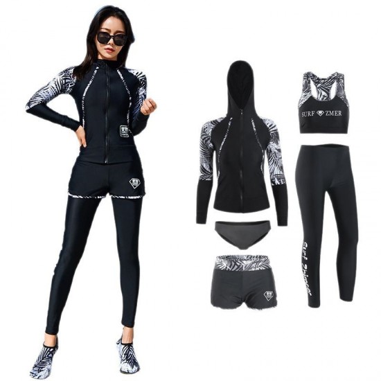 Korean diving suit women's split sun protection swimsuit long-sleeved long pants jellyfish suit quick-drying slimming surfing suit snorkeling swimsuit