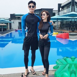 Korean diving suit split zipper long-sleeved trousers sun protection quick-drying swimsuit couple men and women jellyfish suit snorkeling suit