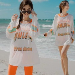 Women's split swimsuit is conservative, slimming, belly-covering, sexy long-sleeved blouse, fairy style ins style new hot spring
