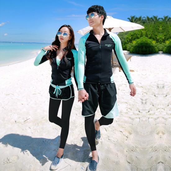 Korean diving suit for men and women long-sleeved jellyfish swimsuit split sunscreen slimming snorkeling suit swimsuit