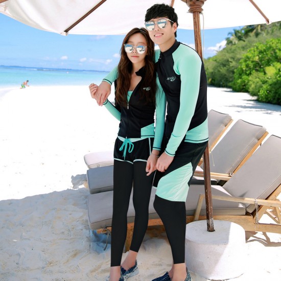 Korean diving suit for men and women long-sleeved jellyfish swimsuit split sunscreen slimming snorkeling suit swimsuit