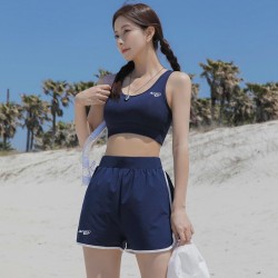 New Korean bikini with small breasts gathered to cover belly and slimming ins style hot spring split boxer female hot spring swimsuit