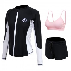 Korean version of the new men's and women's couple's swimsuit zipper long-sleeved split conservative diving suit snorkeling suit surfing suit