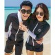 Korean version of the new men's and women's couple's swimsuit zipper long-sleeved split conservative diving suit snorkeling suit surfing suit