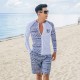 Korean version of the new men's and women's couple's swimsuit long-sleeved split conservative diving suit snorkeling suit surfing suit