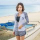 Korean version of the new men's and women's couple's swimsuit long-sleeved split conservative diving suit snorkeling suit surfing suit