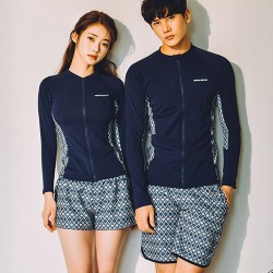 Korean wetsuit female couple long-sleeved jellyfish swimsuit male split zipper sunscreen trousers snorkeling suit slimming