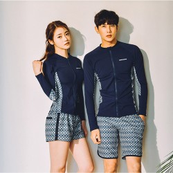 Korean wetsuit female couple long-sleeved jellyfish swimsuit male split zipper sunscreen trousers snorkeling suit slimming