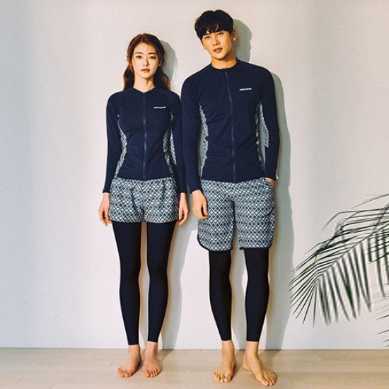 Korean wetsuit female couple long-sleeved jellyfish swimsuit male split zipper sunscreen trousers snorkeling suit slimming