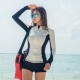 New style swimsuit for women, one-piece Korean long-sleeved sunscreen, belly-covering, slimming wetsuit, conservative vacation hot spring swimsuit