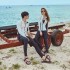 Korean wetsuit female couple long-sleeved jellyfish swimsuit male split zipper sunscreen trousers snorkeling suit slimming