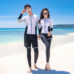 Korean wetsuit female couple long-sleeved jellyfish swimsuit split sunscreen trousers snorkeling suit slimming