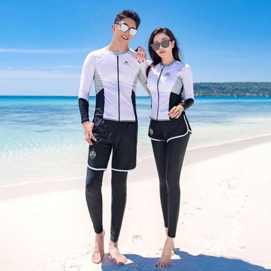 Korean wetsuit female couple long-sleeved jellyfish swimsuit split sunscreen trousers snorkeling suit slimming