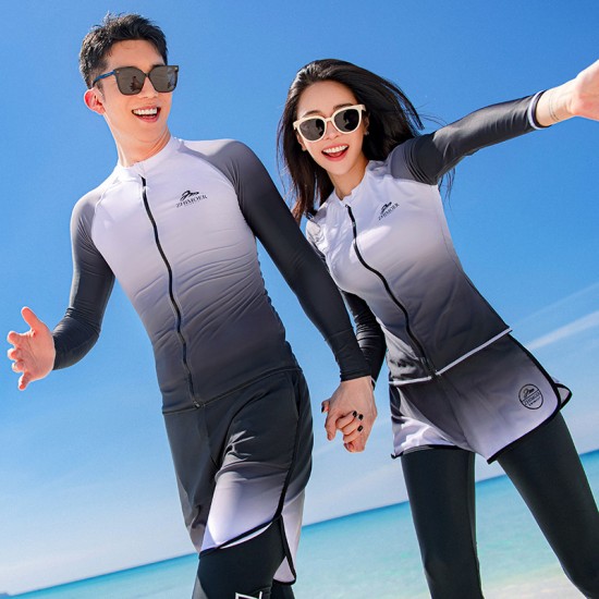 Korean wetsuit female couple long-sleeved jellyfish swimsuit split sunscreen trousers snorkeling suit slimming