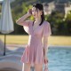 New one-piece skirt-style swimsuit for women covering belly, slimming and sexy, small breasts gathered, square-angle hot spring swimsuit