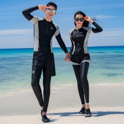 Korean wetsuit female couple long-sleeved jellyfish swimsuit split sunscreen trousers snorkeling suit slimming