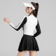 New one-piece swimsuit for women that covers the belly and looks slimming solid color simple sexy conservative small breast push up hot spring swimsuit