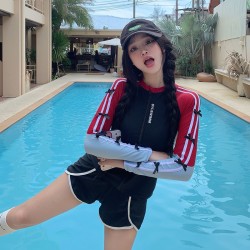 Korean diving suit women's split sun protection swimsuit long-sleeved long pants jellyfish suit quick-drying slimming surfing suit snorkeling swimsuit