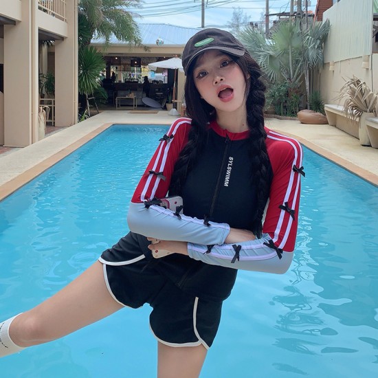 Korean diving suit women's split sun protection swimsuit long-sleeved long pants jellyfish suit quick-drying slimming surfing suit snorkeling swimsuit