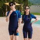 Plus size couple Korean wetsuit female half-sleeved jellyfish swimsuit split sunscreen slimming snorkeling suit swimsuit