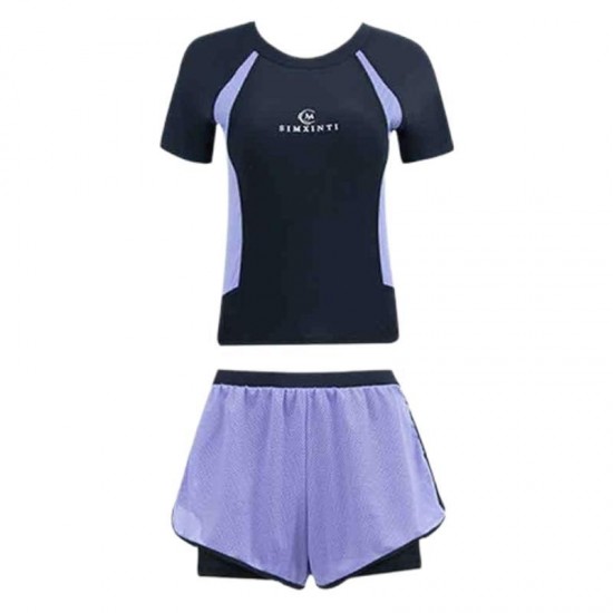 New swimsuit for plus size women conservatively covers belly and looks slim Korean ins fairy Fan Pingjiao two-piece hot spring swimsuit