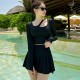 Korean style black split swimsuit women's long-sleeved sunscreen and flesh-covering slimming swimsuit quick-drying swimsuit