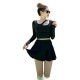 Korean style black split swimsuit women's long-sleeved sunscreen and flesh-covering slimming swimsuit quick-drying swimsuit