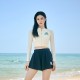 Korean ins style casual sports sun protection long-sleeved quick-drying slim conservative skirt style split swimsuit for women surfing
