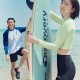 New three-piece black long-sleeved trousers sun protection split swimsuit for women with small breasts and conservative students to cover their belly and make them look slimmer