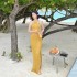 New Sexy Big Backless Bikini Ginger Halter Hollow Knitted Bohemian Beach Skirt Vacation Long Skirt