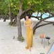 New Sexy Big Backless Bikini Ginger Halter Hollow Knitted Bohemian Beach Skirt Vacation Long Skirt