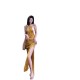 New Sexy Big Backless Bikini Ginger Halter Hollow Knitted Bohemian Beach Skirt Vacation Long Skirt