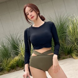 New swimsuit female sexy bikini long sleeve split swimsuit fairy style seaside Sanya hot spring swimsuit