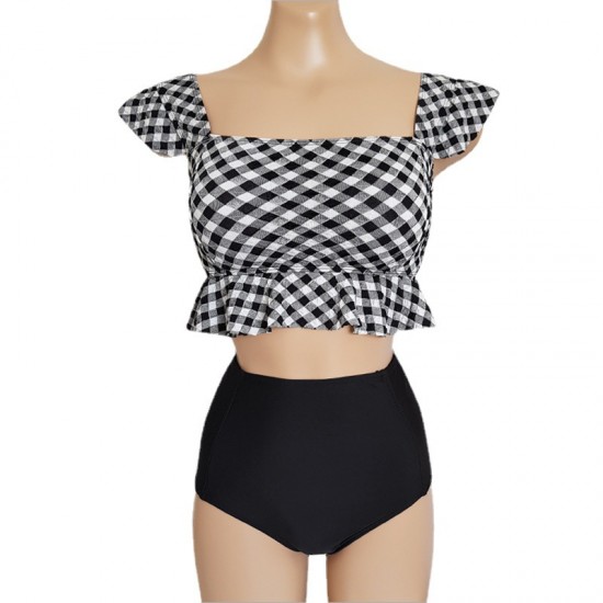New sports swimsuit two-piece swimsuit student split square-angle belly-covering slimming hot spring swimsuit