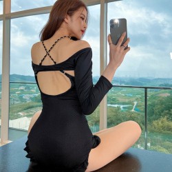 New style female Korean hot spring swimsuit backless one-piece seaside resort swimsuit bikini slim swimsuit